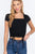 Short Slv Shirring Mesh Knit Top