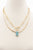 Oval Stone Toggle Clasp Layered Necklace