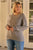 Plus Heather Grey Round Neck Long Sleeve Geometric Stitch Detail Relaxed Fit Sweatshirt