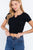 Short Slv Notched Rib Seamless Top