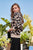 Round Neck Long Sleeve Frayed Edge Leopard Print Sweater