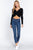 V-neck Front Knotted Crop Sweater