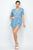 Button-front Denim Top And Shorts Set