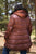 Plus Glossy Long Fitted Vegan Fur Hood Detail Winter Puffer Jacket