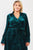 Plus Hunter Green Velvet Long Sleeve Maxi Smoking Jacket