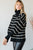 Heavy Knit Striped Turtle Neck Knit Sweater