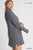 High Cowl Neck Bouclé Long Sleeve Sweater Dress