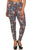 Plaid With Floral Print Overlay Knit Legging With Elastic Waistband, And High Waist Fit