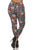 Plaid With Floral Print Overlay Knit Legging With Elastic Waistband, And High Waist Fit