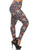 Plaid With Floral Print Overlay Knit Legging With Elastic Waistband, And High Waist Fit