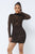 Animal Print Long Sleeve Mock Neck Mini Dress