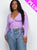 Plus Size Shirred Cropped Top