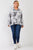 Plus Graphite Tie-dye Print Fleece Combo Plush Collared Neck Long Sleeve Loose Fit Top