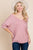 Solid Rib Modal Casual 3/4 Sleeves Dolman Sleeves Top