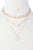 4 Layered Metal Chain Pearl Pendant Necklace Earring Set