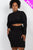 Plus Size Ribbed Mock Neck Crop Top & Midi Skirt Set