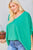 V Neck Dolman Sleeves Front Waist Elastic Solid Top