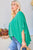 V Neck Dolman Sleeves Front Waist Elastic Solid Top