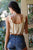 Embroidered Ruffle Trim Strap Sleeveless Crop Top