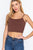 Round Neck W/removable Bra Cup Cotton Spandex Bra Top