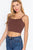 Round Neck W/removable Bra Cup Cotton Spandex Bra Top