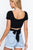 Short Slv Back Tie Crop Knit Top