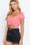 Short Slv Back Tie Crop Knit Top