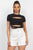 Self-tie Ribbon Front Cutout Crop Top