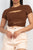 Self-tie Ribbon Front Cutout Crop Top