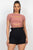 Self-tie Ribbon Front Cutout Crop Top