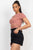 Self-tie Ribbon Front Cutout Crop Top