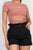 Self-tie Ribbon Front Cutout Crop Top