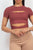 Self-tie Ribbon Front Cutout Crop Top