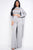 Solid Heavy Rayon Spandex Tube Top, Long Sleeve Cape Top And Wide Leg Pants 3 Piece Set