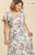 Floral Print Wrapped Short Ruffle Sleeve Maxi Dress With No Lining