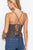 Ruched Open Back Print Cami Woven Top