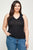 Plus Size, Solid Ribbed Knit Polo Sleeveless Top