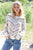 Stripe Knit Cotton Blend Long Sleeve Top