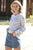 Stripe Knit Cotton Blend Long Sleeve Top