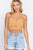 Zippered Cross Rib Knit Crop Cami