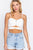 Zippered Cross Rib Knit Crop Cami