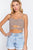 Zippered Cross Rib Knit Crop Cami