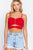 Zippered Cross Rib Knit Crop Cami