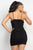 Shirred Bodycon Ruffled Trim Dress