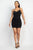 Shirred Bodycon Ruffled Trim Dress