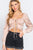 Long Sleeve Sweetheart Neck Front Ribbon Tie Detail Woven Top