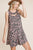 Cute Animal Print Cut Out Neckline Sleeveless Tunic Dress