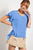 V Neckline Wing Sleeves Woven Top