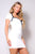 Short Sleeve Square Neck Contrast Tux Mini Dress