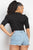 Round Neck Puff Ruched Sleeve Top